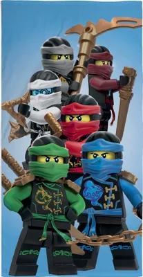 Produktbild von Lego Ninjago Handtuch für Jungen 140x70 cm Strandtuch für Kinder aus 100% Baumwolle Motiv Assemble
