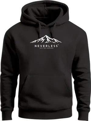 Produktbild von Hoodie Herren Print Aufdruck Berge Mountain Grafik Print Kapuzen-Pullover Männer Fashion Streetstyle Neverless®
