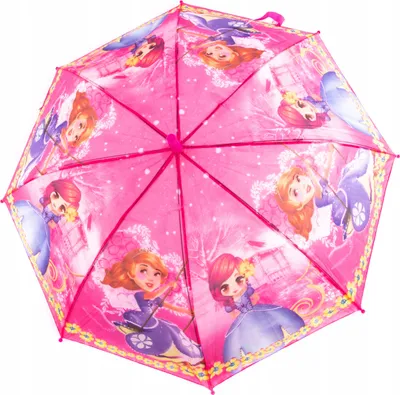 Produktbild von Kinderregenschirm 80cm - Prinzessin Motiv - Robuster Stockschirm für Mädchen