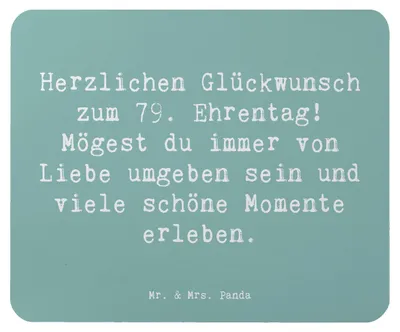 Produktbild von Mr. & Mrs. Panda Mouse Pad Spruch 79. Geburtstag Glückwünsche - Meeresbrise - Geschenk, Alter, mauspad laptop, pc, besonderes, Geburtstagsgeschenk, besonderer Mensch