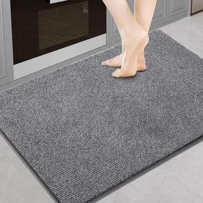 Immagine prodotto di Tappetino antiscivolo interno, 60 x 90 cm, grigio, lavabile, in poliestere