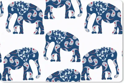 Produktbild von MuchoWow® Schreibtischunterlage Elefant - Tier - Muster 60x40 cm - XXL Mauspad - Großes Mauspad