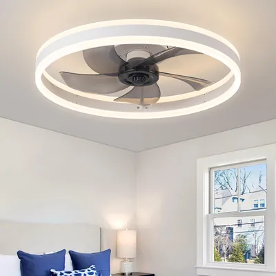 Imagen del producto de Ventilador de techo con luz, color blanco - 58W, LED, regulable - diámetro de 50 cm