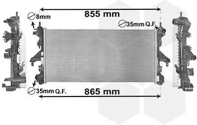 Produktbild von VAN WEZEL 17002398 Kühler Wasserkühler Motorkühler für FIAT Ducato Kastenwagen (250, 290) Ducato Pritsche / Fahrgestell (250, 290) Ducato Bus