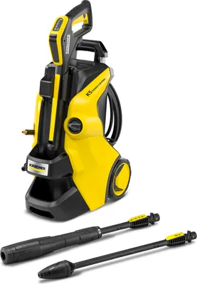 A Kärcher K5 Power Control pressure washer and its accessories are displayed against a white background.
