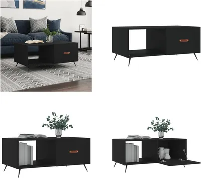 Produktbild von vidaXL Couchtisch Schwarz 90x50x40 cm Holzwerkstoff - Couchtisch - Couchtische - Beistelltisch - Sofatisch
