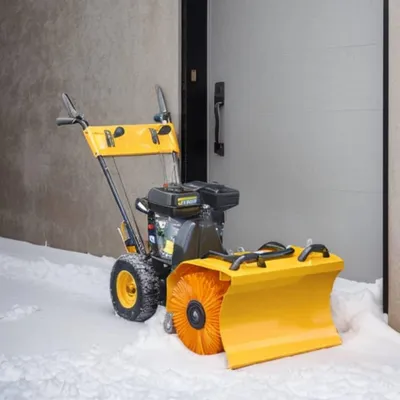 Produktbild von vidaXL Schneefräse und Kehrmaschine Kombigerät Set Benzin 6,5 PS