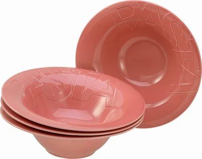 Produktbild von CreaTable, 21669, Gourmet Rot, Pastateller 4-tlg, Porzellan