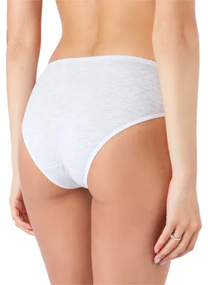 Produktbild von Bellivalini Damen Unterwäsche Unterhose aus Baumwolle Slip mit Spitze BLV50-193 (Grau, M )