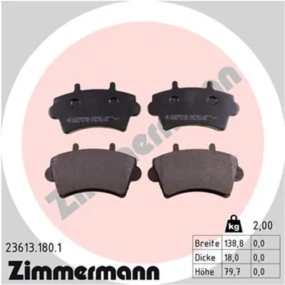 Produktbild von ZIMMERMANN Bremsbeläge Satz Vorne Bremsklötze für RENAULT MASTER II Kasten (FD) 23613.180.1