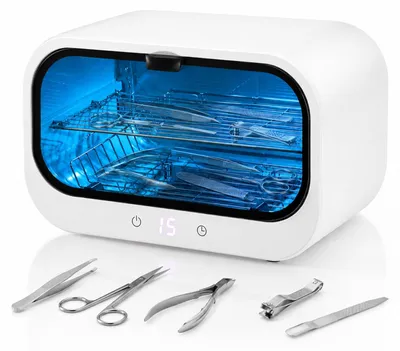 UV-Sterilisator 12 L, doppellagig, für Nagelwerkzeuge, weiß