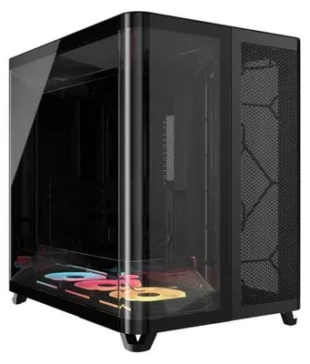 Produktbild von PC Gehäuse Corsair AIR 5400 LX-R LINK, Tempered Glass Mid-Tower, RGB Lüfter mit inversen Rotoren, Schwarz