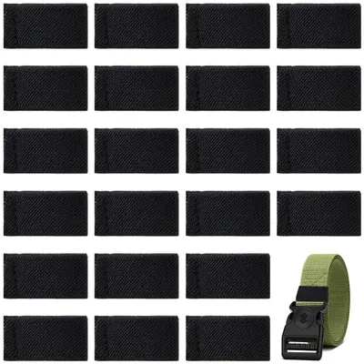 50 elastische Riemenschlaufen, 20 mm, schwarz, Nylon, für Rucksackgurte