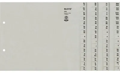 Image de Leitz 1304-00-85 1304 Répertoires - A-Z, papier, A4 grande largeur, pour 4 dossiers, gris
