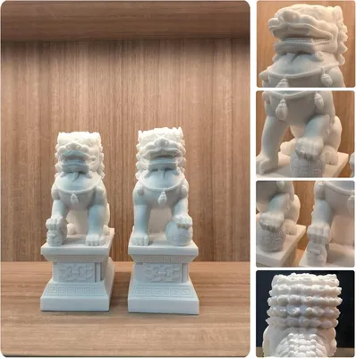 Produktbild von Feng Shui-Statuen - Paar - Weißer Marmor - 18 cm