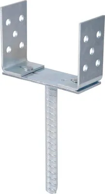 Immagine prodotto di Supporto a U con ancoraggio per calcestruzzo in acciaio ondulato regolabile 75-180 x 108 x 200 mm zincato a caldo