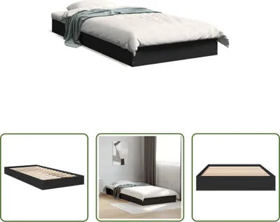 Produktbild von The Living Store Bettgestell Schwarz 75x190 cm Holzwerkstoff