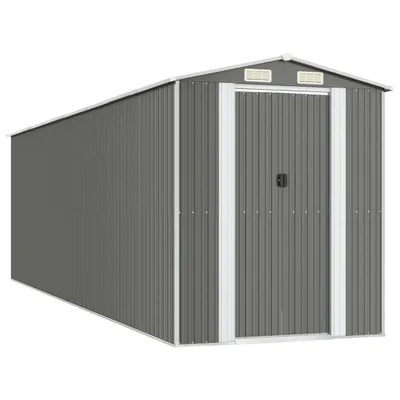 Obrázek produktu pro vidaXL Kůlna na nářadí světle šedá 192x689x223 cm pozinkovaná ocel