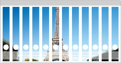 Produktbild von Wallario Ordnerrücken Sticker, selbstklebend für schmale Ordner, 12 Stück, Motiv Pariser Eiffelturm
