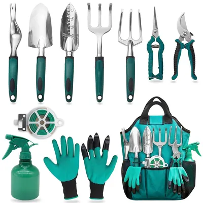 11-teiliges Gartengeräte-Set mit ergonomischen Griffen
