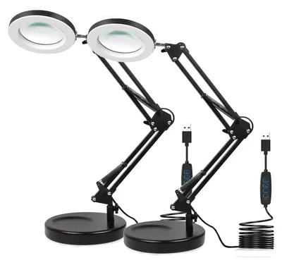 Zdjęcie produktu dla Lampa powiększająca, regulowana jasność, 10-krotne powiększenie, 2 sztuki
