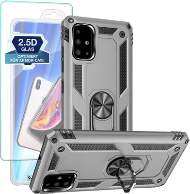 Produktbild von Armor Outdoor Hülle mit 9H Displayglas Displayschutz für Samsung Galaxy A51 – Farbe: Silber