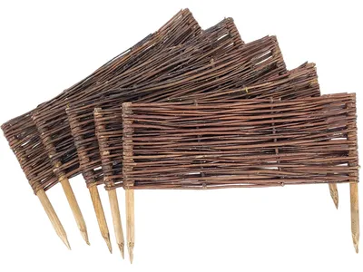 Obrázok produktu pre Záhradná palisáda, sada 5 ks. Prírodný plot pre záhradu 60 x 20 cm