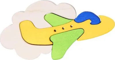Obrázek produktu pro Fauna Dřevěné vkládací puzzle z masivu malé letadlo