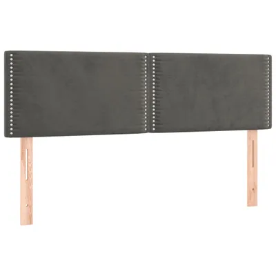 Obrázok produktu pre vidaXL Čelá postele, tmavošedé, 144 x 5 x 78/88 cm, zamat