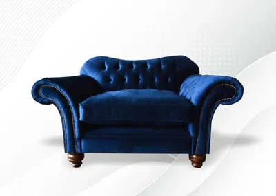 Produktbild von Ohrensessel Sessel Fernseh Design Polster Sofa Couch Chesterfield Textil Blaue