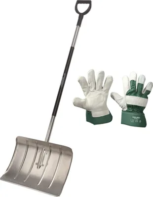 Produktbild von Freund-Victoria Alu-Schneeschieber mit Stahlkante inkl. Handschuhe Worker