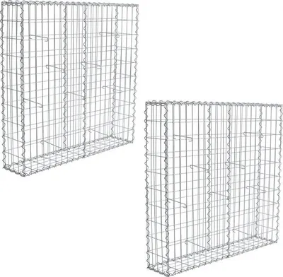 Produktbild von Gabione Spiralgabione Steinkorb 100x100x20 cm 2er Set  Draht Wand Gitter Metall