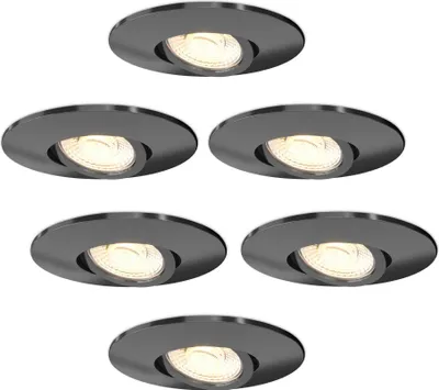 Produktbild von Ledvion 6er set LED Einbaustrahler Schwarz 6W CCT Neutralweiss IP65