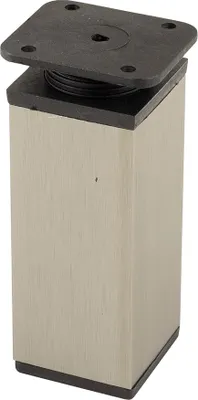 Produktbild von FA009 100 mm verstellbarer Möbelfuß, Edelstahl/schwarzer Kunststoff