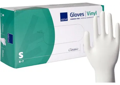 Produktbild von Vinyl-Handschuhe Classic, Puderfrei, Transparent, Gr. S  | Packung (100 Stück)