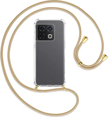 Produktbild von Handykette Backcover-Schutzhülle mit Band (Metall goldfarben) für OnePlus 10 Pro 5G - caramel