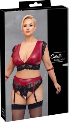 Produktbild von Cottelli BONDAGE Set - Bralette, Straps-String, Armfesseln