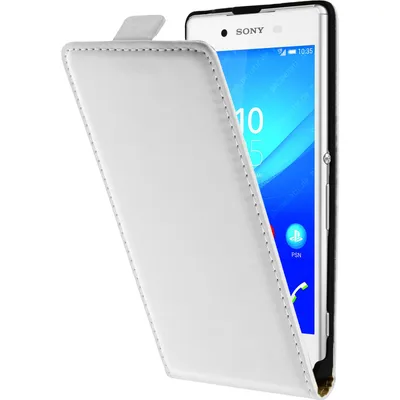 Produktbild von PhoneNatic Kunst-Lederhülle kompatibel mit Sony Xperia Z3+ / Plus - Flip-Case weiß + 2 Schutzfolien