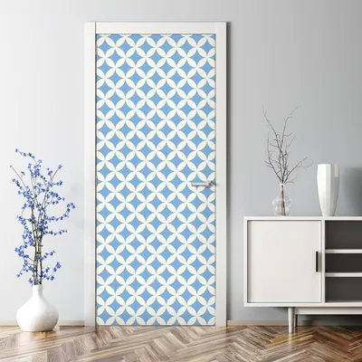 Produktbild von Dekorative Türaufkleber Aufkleber selbstklebend Abnehmbarerdeko Schäbig blau weiß 77 x 200 cm