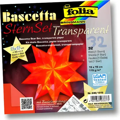The image shows the packaging of a craft kit for making transparent stars.