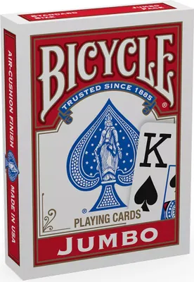 Produktbild von Bicycle® Kartendeck - Rider Jumbo Index (rot) Kartenspiel Spielkarten Kartentricks Pokerkarten Single Deck