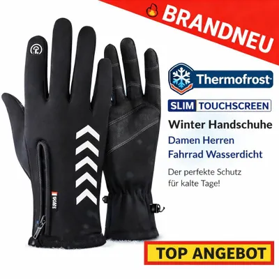 Immagine prodotto di Guanti invernali Thermofrost™ Slim Touchscreen da donna e da uomo per ciclismo, impermeabili: S-M / Grigio