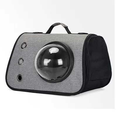 Imagen del producto de AIORBER, transportín para mascotas, con correas de hombro ajustables, transpirable, con acolchado interior, para perros y gatos pequeños, 40x27x25 cm, color gris