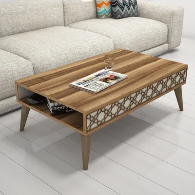 Produktbild von Skye Decor, City - Walnut, Cream, Couchtisch, Nussbaum, 100 % MELAMINBESCHICHTETE SPANPLATTEN, 105 x 60 x 36,6 cm