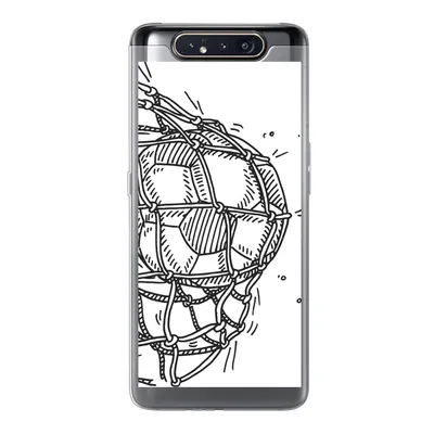 Produktbild von MuchoWow® Handyhülle Schutzhülle Hülle für Samsung Galaxy A80 Eine Illustration eines Fußballschusses ins Tor - Jungen - Mädchen - Kinder Silikon Softcase Handy Hülle - Schutzdeckel
