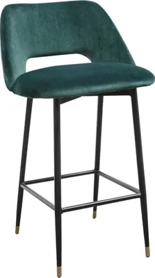 Produktbild von Casa Padrino Luxus Barstuhl Grün / Schwarz 55 x 58 x H. 97 cm - Luxus Barmöbel