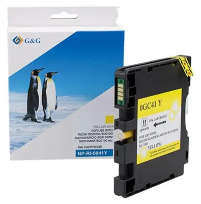 Imagen del producto de Cartuchos de tinta G&G compatibles con Ricoh GC41Y/ 405768, color amarillo XL
