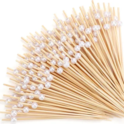 Zdjęcie produktu dla Szaszłyki do koktajli - Szaszłyki do przekąsek - Szaszłyki drewniane - Szaszłyki dekoracyjne - Przekąski - 12 cm - Wesele - Urodziny - Impreza