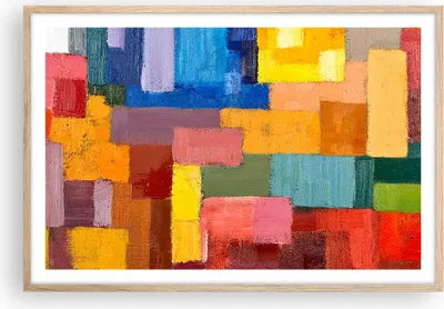 Produktbild von Gerahmtes Poster - Rahmen in heller Eiche - Abstraktion modern - 91,5x61 cm - Wand Bild - Wanddeko - Wandbilder - Wandposter - Bilderrahmen - Bilder - Kunstdruck - Wandbild - P2NAA91x61-3703