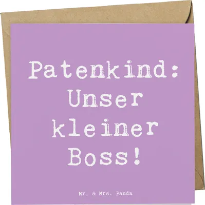 Produktbild von Mr. & Mrs. Panda Grußkarte Spruch Patenkind Boss - Lavendeltraum - Geschenk, faltkarte, Herz, Patenschaft, Liebe zum Detail, Dankeschön, Lächeln, Fürsorge, doppelkarte